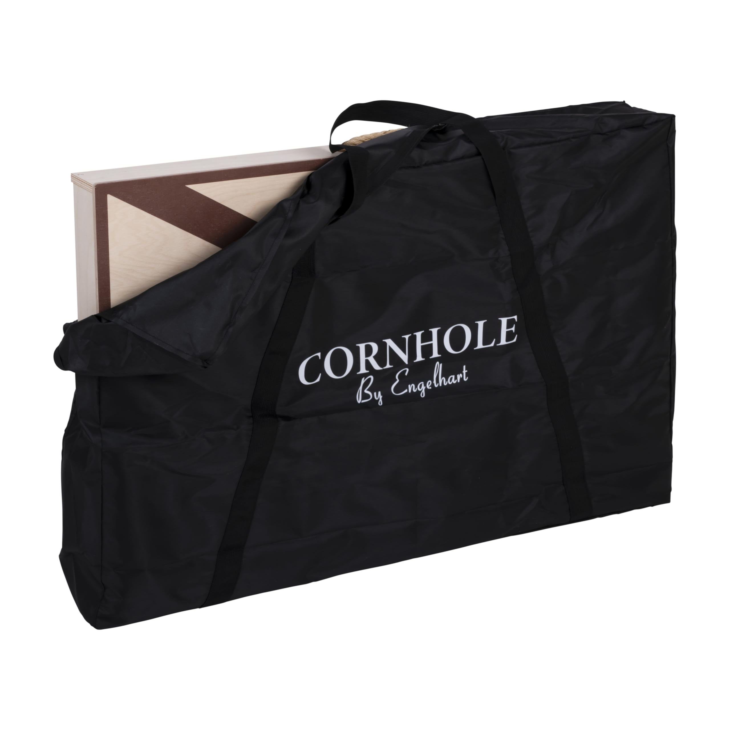 Engelhart – Cornhole in Legno 90 x 60 cm – Gioco di abilità da Esterno e Interno – Tavola in Legno massello – 8 Sacchetti Inclusi
