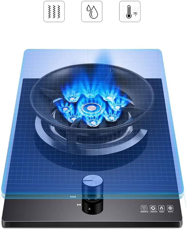 Mini Gas Stove 42cm BurnerGas hob Built-in Glass Or Stainless Steel and Enamel Environmentally Friendly and Durable with LPG Kit&FFD [Energy Class A] (Color : A) (F)
