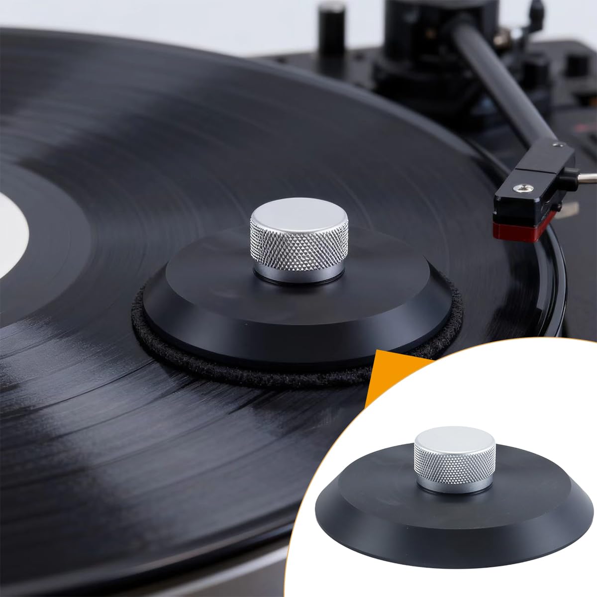 Morsetto per dischi in vinile per il fissaggio del giradischi in vinile, peso per fono, nero