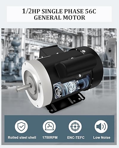 Miniatura 3 de Motor eléctrico 12HP 1750RPM Motor monofásico de uso general 115230V 78 "diámetro de eje CWCCW TEFC