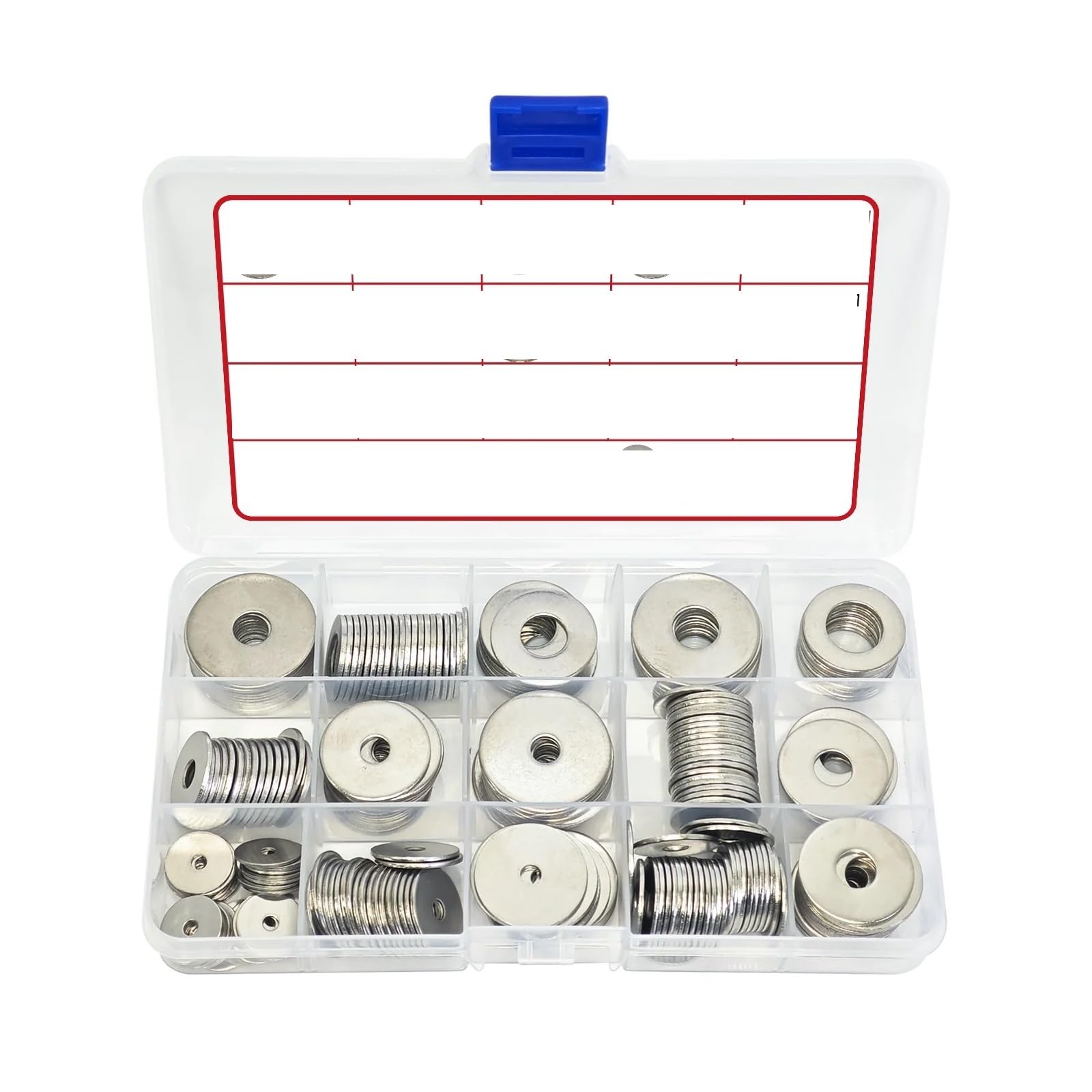 Flaches Unterlegscheiben-Sortiment, 230-teiliges Edelstahl-Unterlegscheiben-Set, perfekt für Heimdekoration, Fabrikreparatur, Küchen, Geschäfte und mehr
