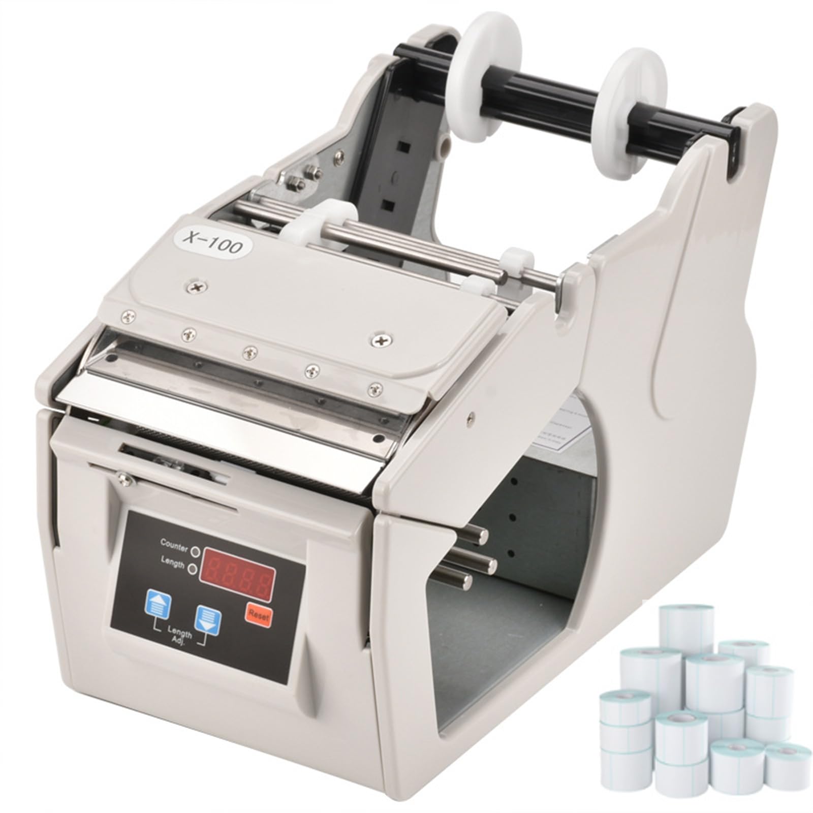 LTzygmion Automatic Label Stripper, Label Separator Machine with LED Display Screen, Automatic Counting, Speed 1-130mm/sec, Label Width5-100mm, for Packaging Labels, barcodes, Production Labels
