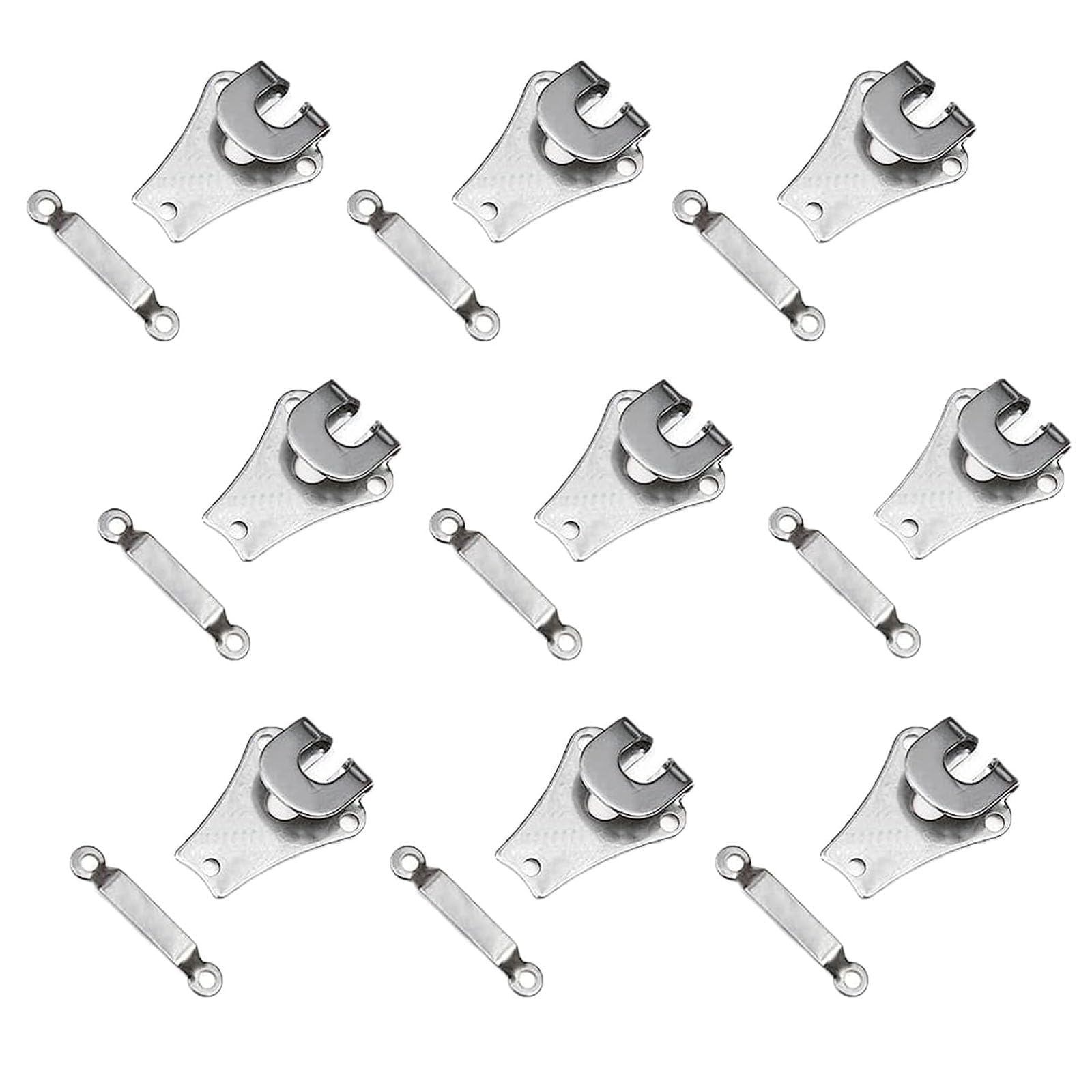 30pcs 9mm Trouser Fasteners Hook and Bar, Silver Hook and Eye Fastenings, Sew On Eye Fastener Closures for Repairing Trousers, Sewing, Repairing Dress, Skirts, Fashion Clothing, Arts & Crafts Project