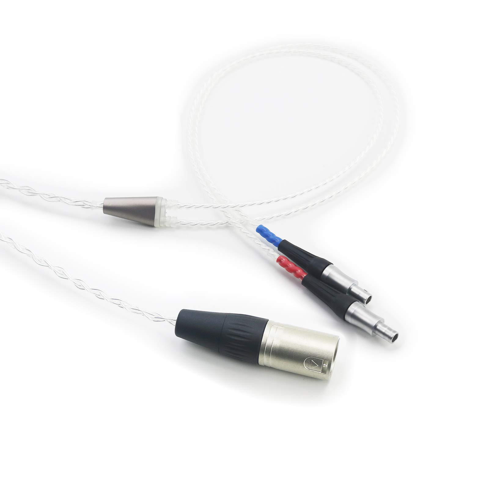 HiFi-Kabel 4-poliges XLR-symmetrisches Stecker Kompatibel mit Sennheiser HD800-, HD800S- und HD820-Kopfhörern Versilbertes Ersatz-Audio-Upgrade-Kabel 2 m