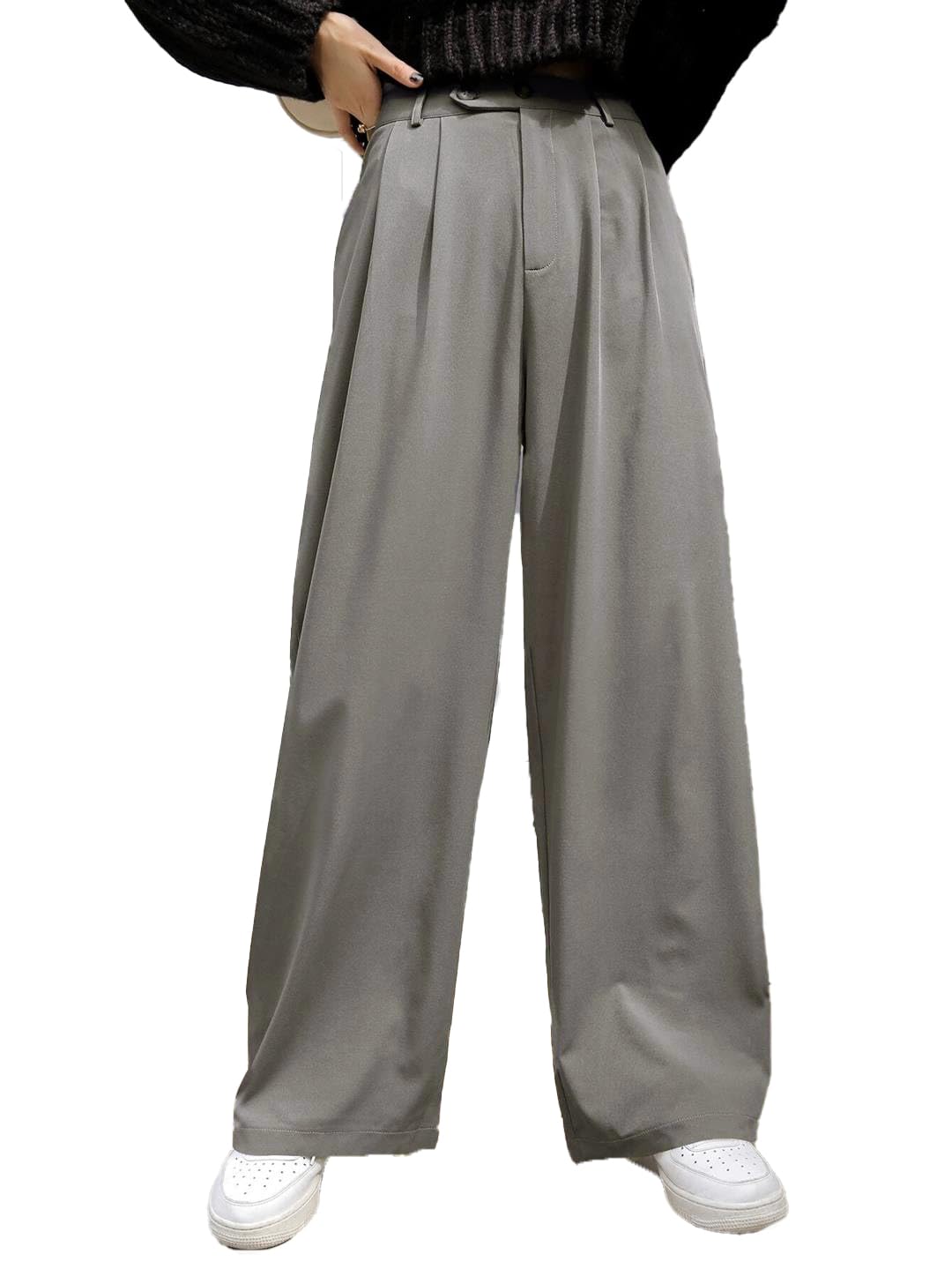 Roadster Women's Straight Fit Mid Rise Cotton Blend Solid Trousers in neutral