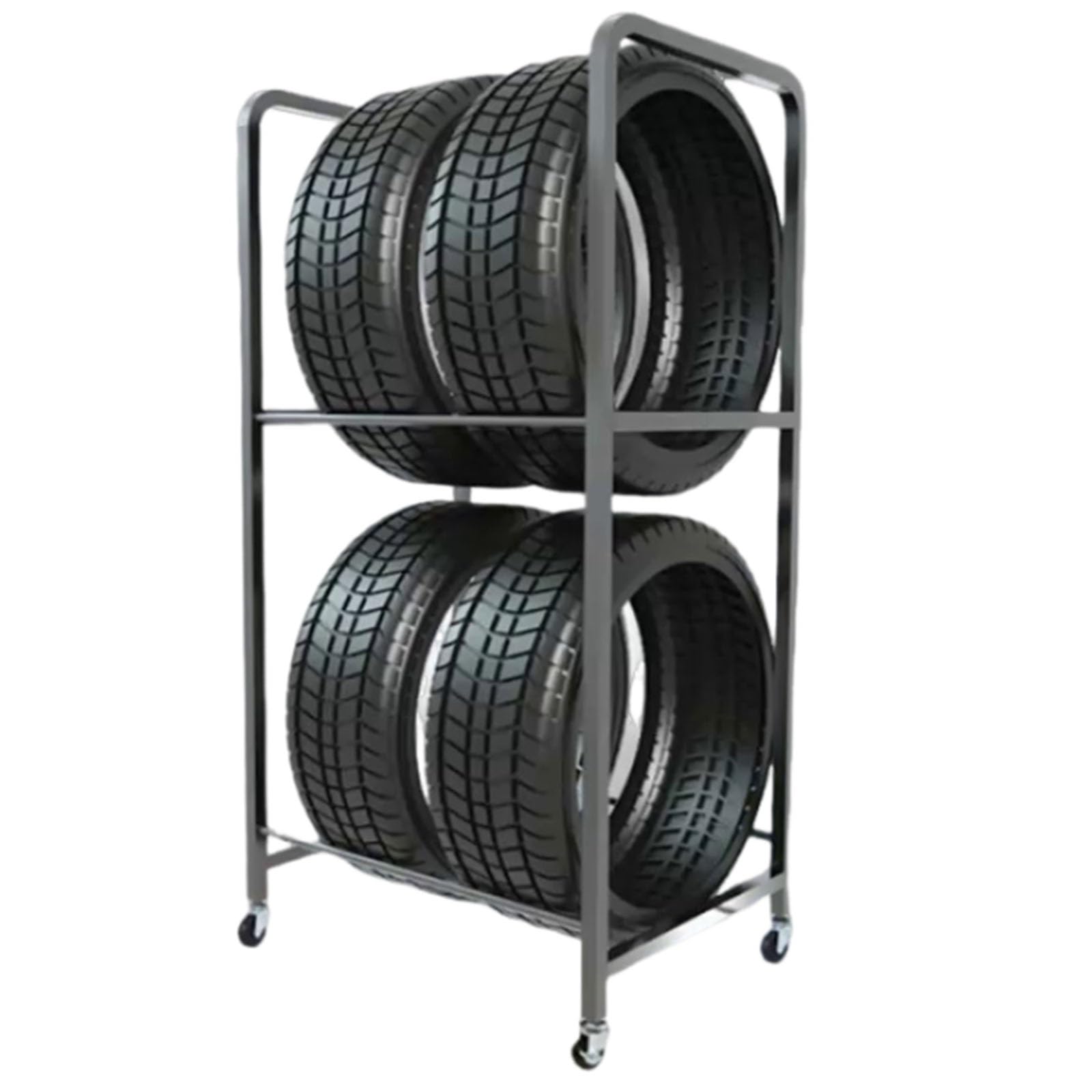 Porta Pneumatici su Ruote da Pavimento, Supporto per Pneumatici da Officina/Garage per Cerchi/Ruote di Scorta/Ruote da Pista, Porta Pneumatici in Acciaio Resistente,S