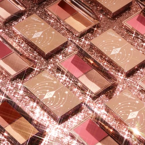 Image of Charlotte Tilbury Mini Hollywood Blush & Glow Glide Palette, Powder Blush & Highlighter Compact, Face Makeup Duo, Travel Size Makeup Palette