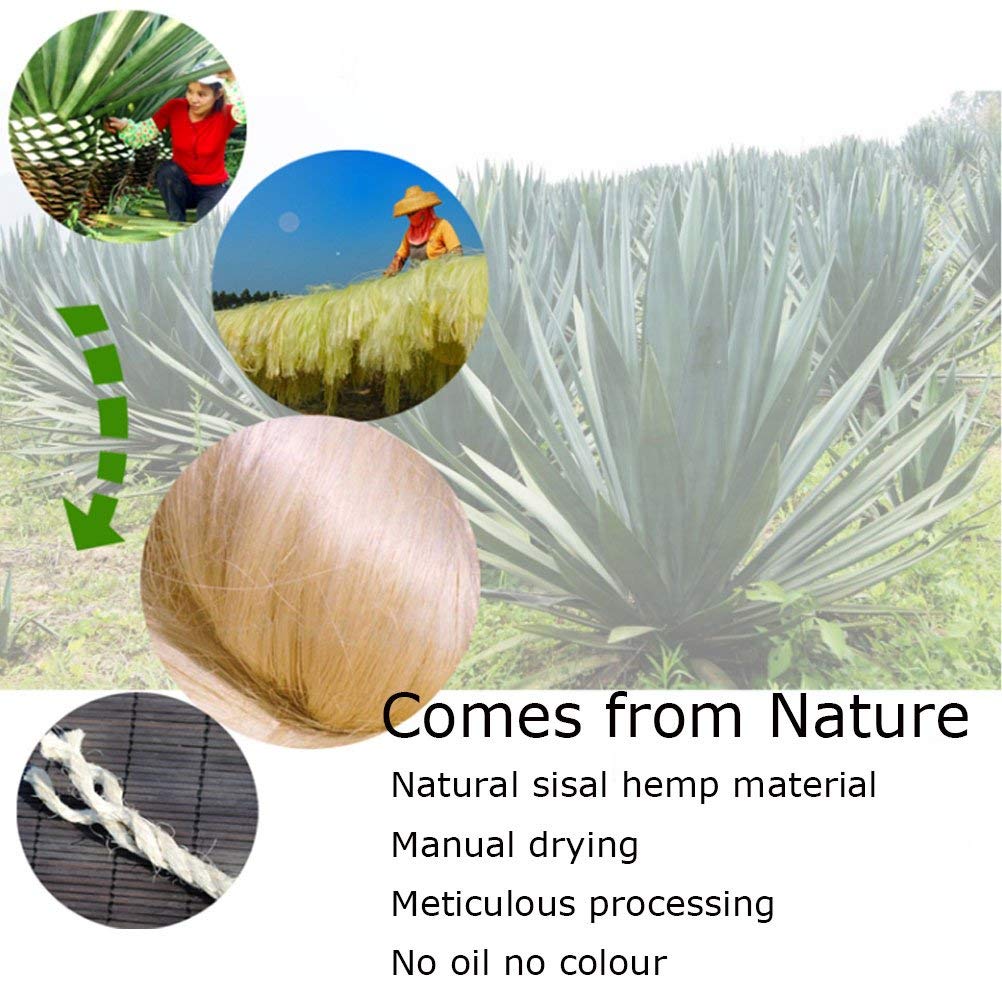 Yangbaga - Corda di sisal Naturale, 8 mm, Ricambio Corda, Accessorio Ideale per sostituire Pali dell'albero per Gatto, Palline Giocattolo in sisal Inclusi