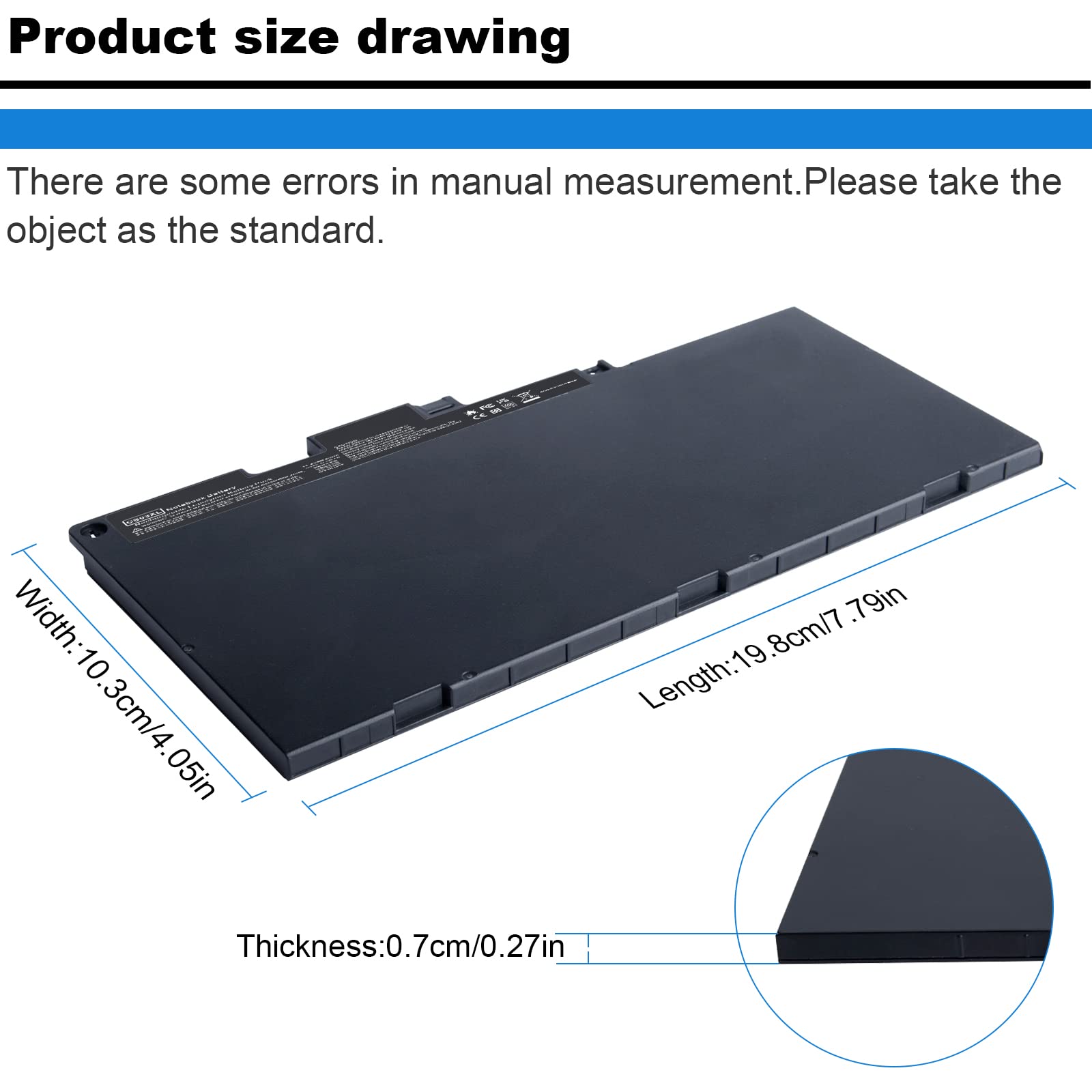 ASUNCELL CS03XL Batteria per PC portatile per HP Elitebook 745 G3 745 G4 755 G3 755 G4, 840 G3 840 G4 850 G3 850 G4 Series, ZBook 15u G3 Series, CS03XL, HSTNN-I33C-4, HSTNN-I33C-5, 11.4V-46Wh