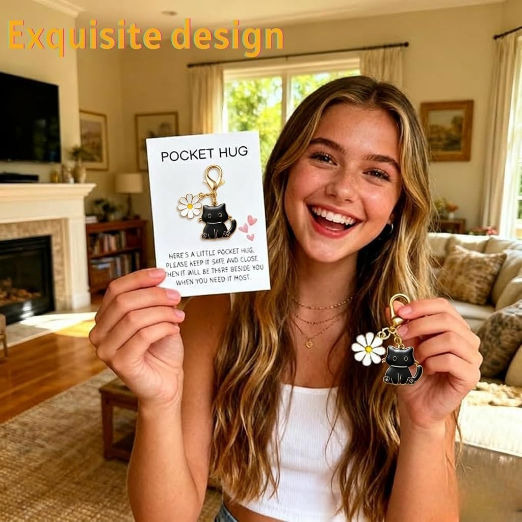 YOJO Pocket Hug Keychain, Keychain with Positive Affirmation Card, Keepsake Exchange Cards for Employee Appreciation