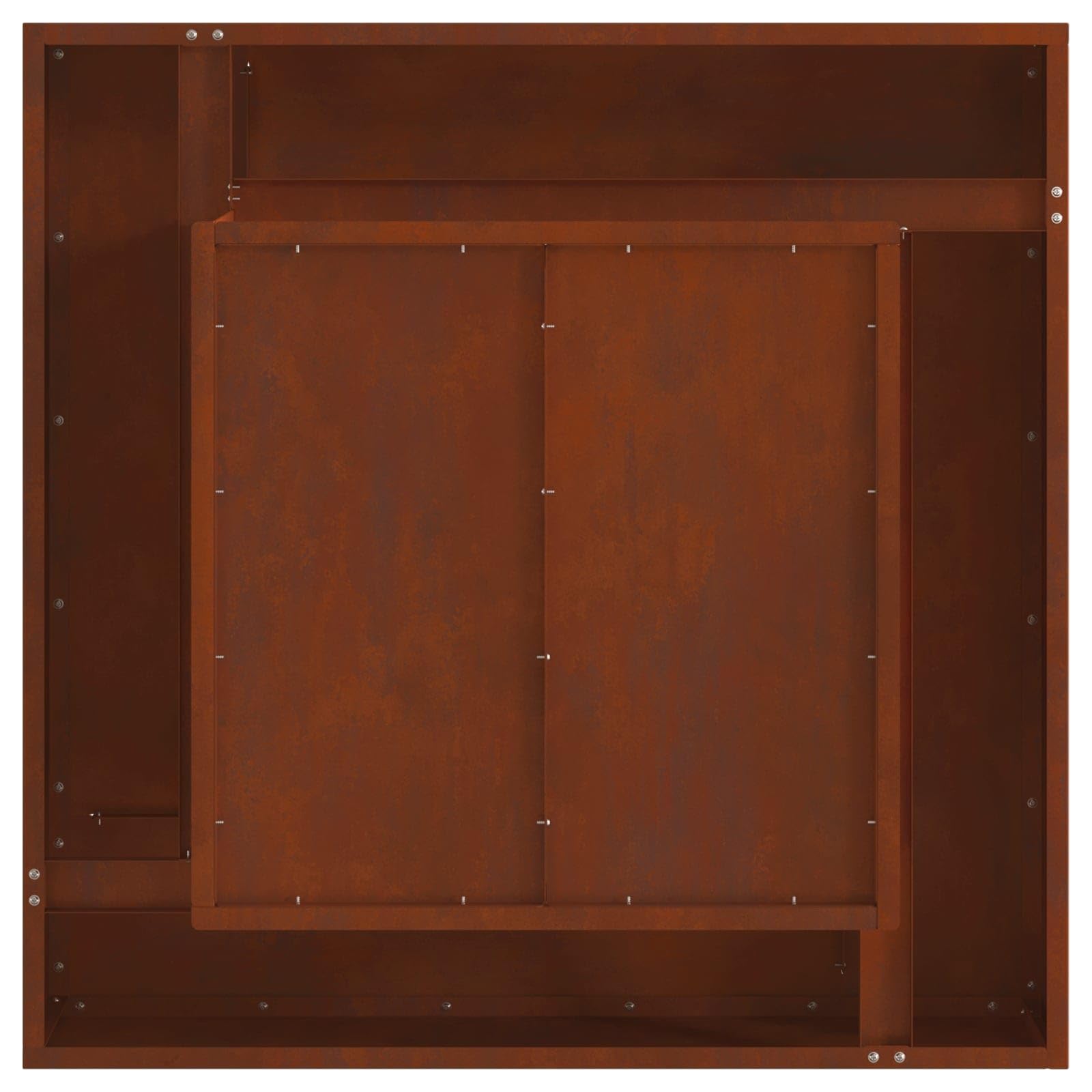 vidaXL Hoguera Marrón 80 x 80 x 40 cm Acero autopatinable, Hogar Moderno Cuadrado, Calentador Exterior Resistente para Jardines y Terrazas, Diseño Cool para Reuniones Sociales | Hecho de acero duradero, diseñado para quemar madera eficiente, Construido,