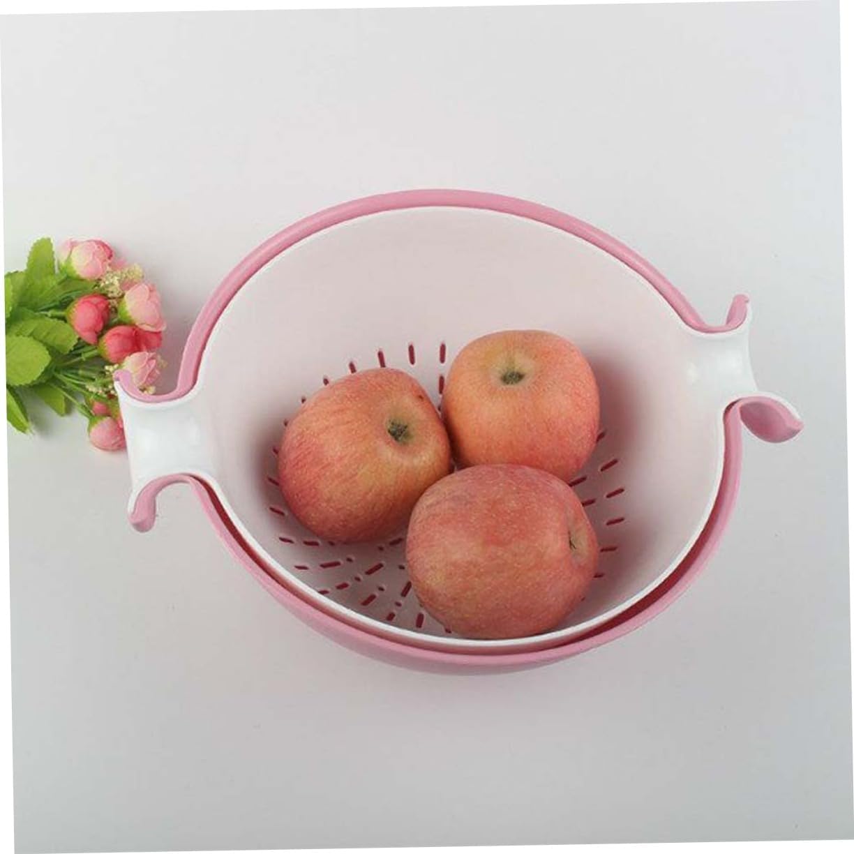 Cabilock 2pcs Colanders Strainers Set Large Plastic Washing Bowl Detachable Design for Rinsing Fruits Veggies Ergonomic Space-saving Kitchen Essential