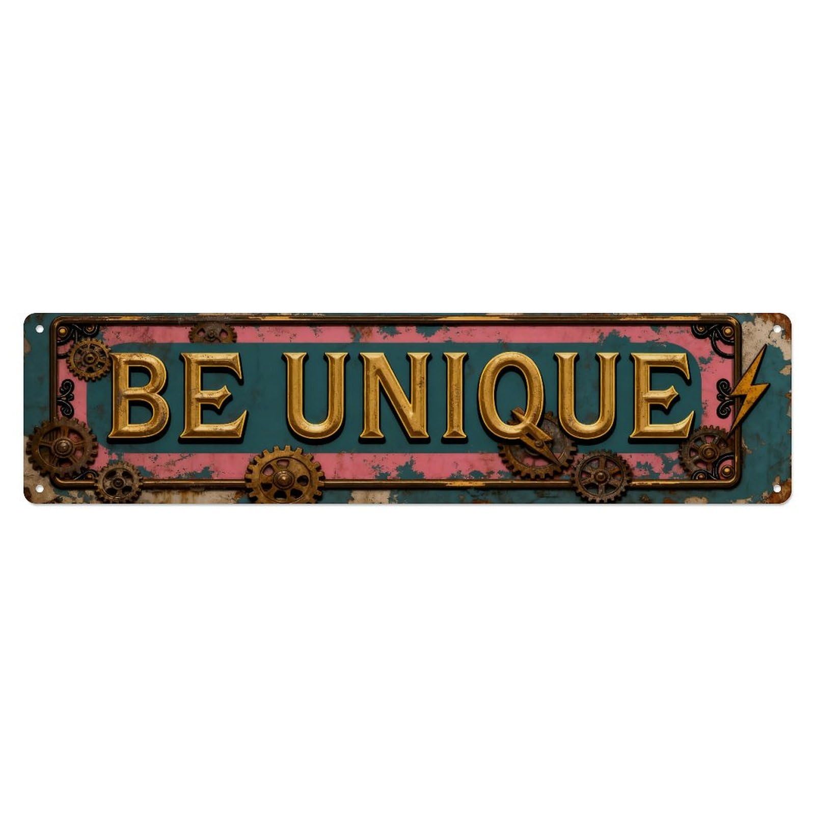 Be Unique Steampunk Gear Design Metal Tin Sign Plaque
