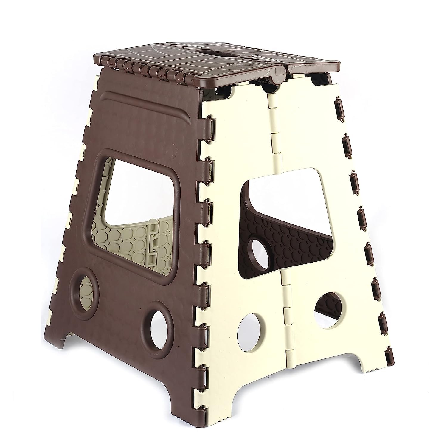 1Pc Portable Step Stool Super Strong Folding Stool Holds Up to 180 Kg - Lightweight Plastic Foldable Stool for Kids or Adults, Kitchen, Bathroom, Bedroom & Living Room - 22 Inch Multi-image-16