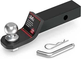 WINSBULL 2" Drop Trailer Hitch Ball Mount with 2" Shank, 7,250 lbs GTW - Includes Pin & Clip for Truck Towing, Black