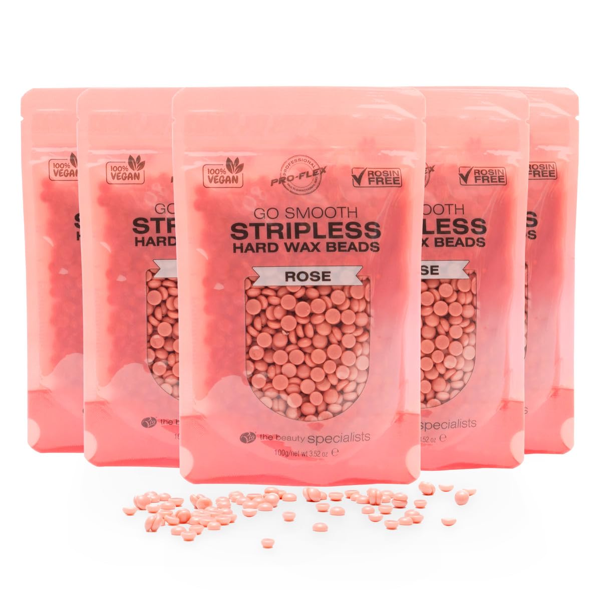 Rio Go Smooth Hard Wax Stripless Beads Rose - Pack of 1x 100g
