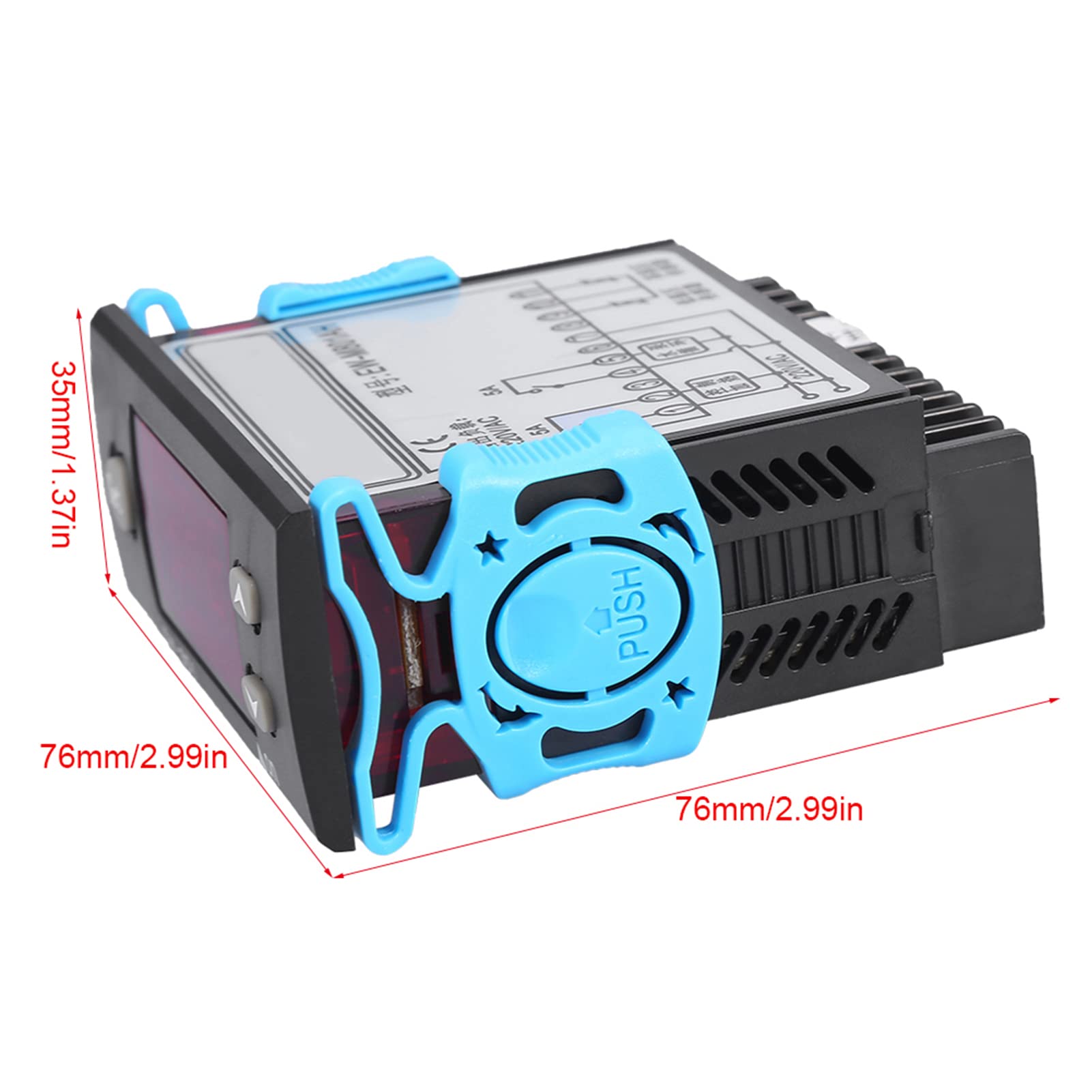 Chrees Termostato da 12 Volt, 12 x 9 x 7, scaldabagno solare, regolatore di temperatura, termostato con sensore e display digitale