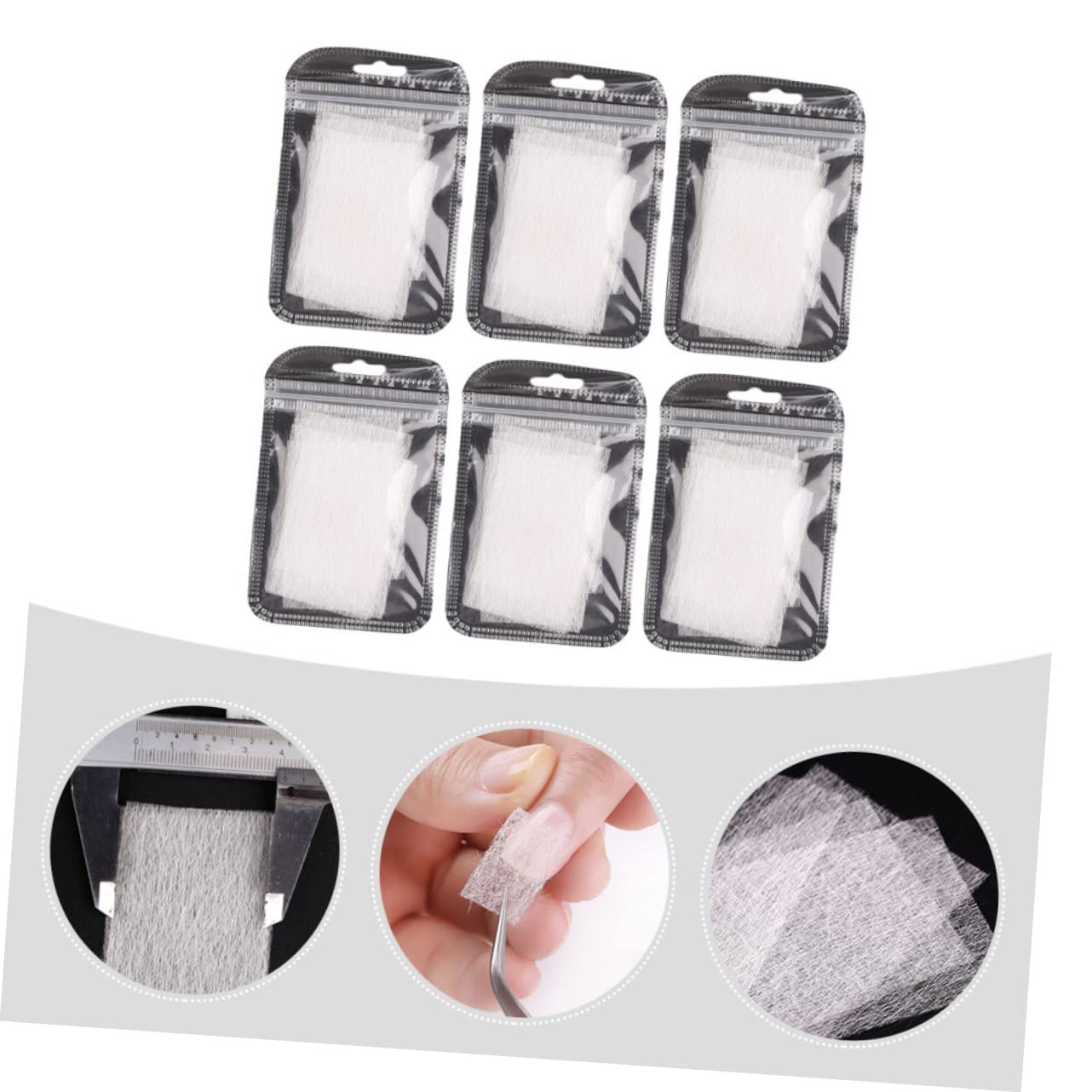 Nail Art Fiber Extension Kit 60pcs DIY Fiber Nail Supplies for Manicure and Home Use Self-Adhesive and Easy to Apply Style