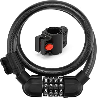 Bike Lock Cable 4 Digit Resettable Combination Cable Lock, Bicycles Code Lock Small Security Bike Lock for Mountain Bike