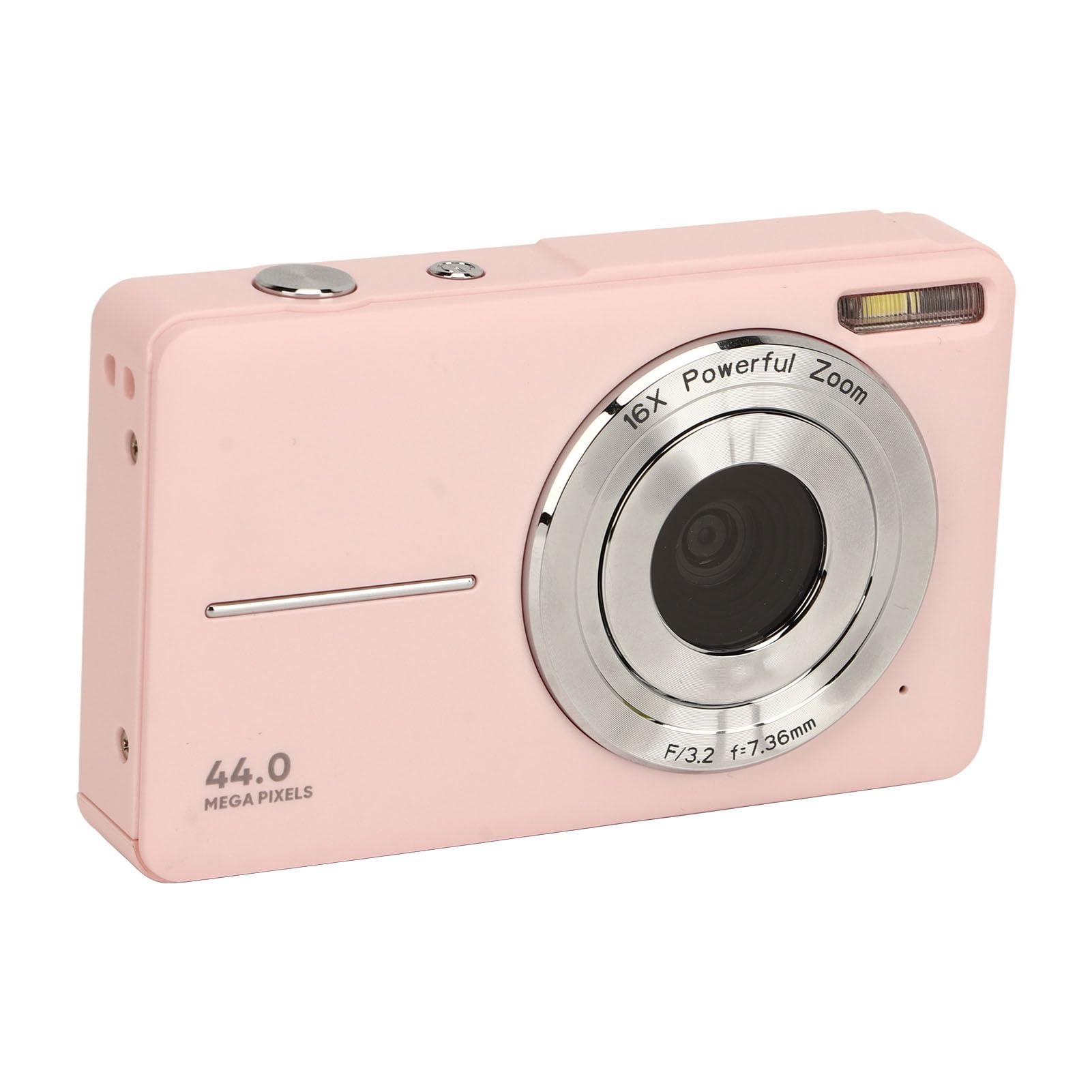 Cámara Digital 1080P HD, Cámara de Vlogging de Bolsillo con Enfoque Automático y Zoom Digital de 44MP 16X, Cámaras Portátiles de Apuntar y Disparar para Adolescentes, (Rosado)
