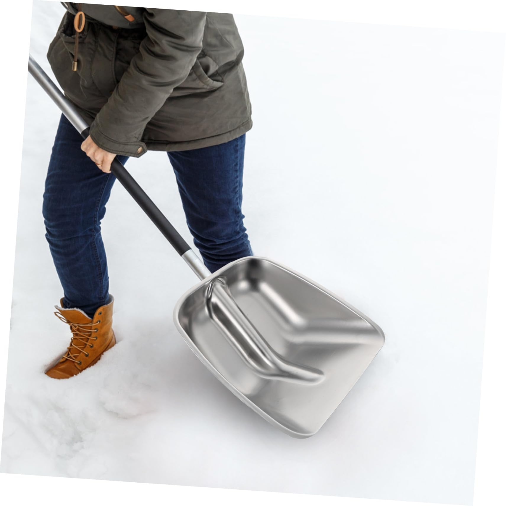Edelstahl Schneeschaufel für Draußen, Multifunktional, Silber
