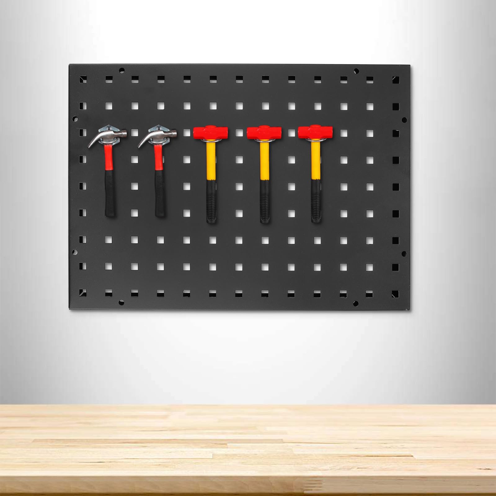 Pannello Forato in Acciaio Nero 20mm per Garage e Muro