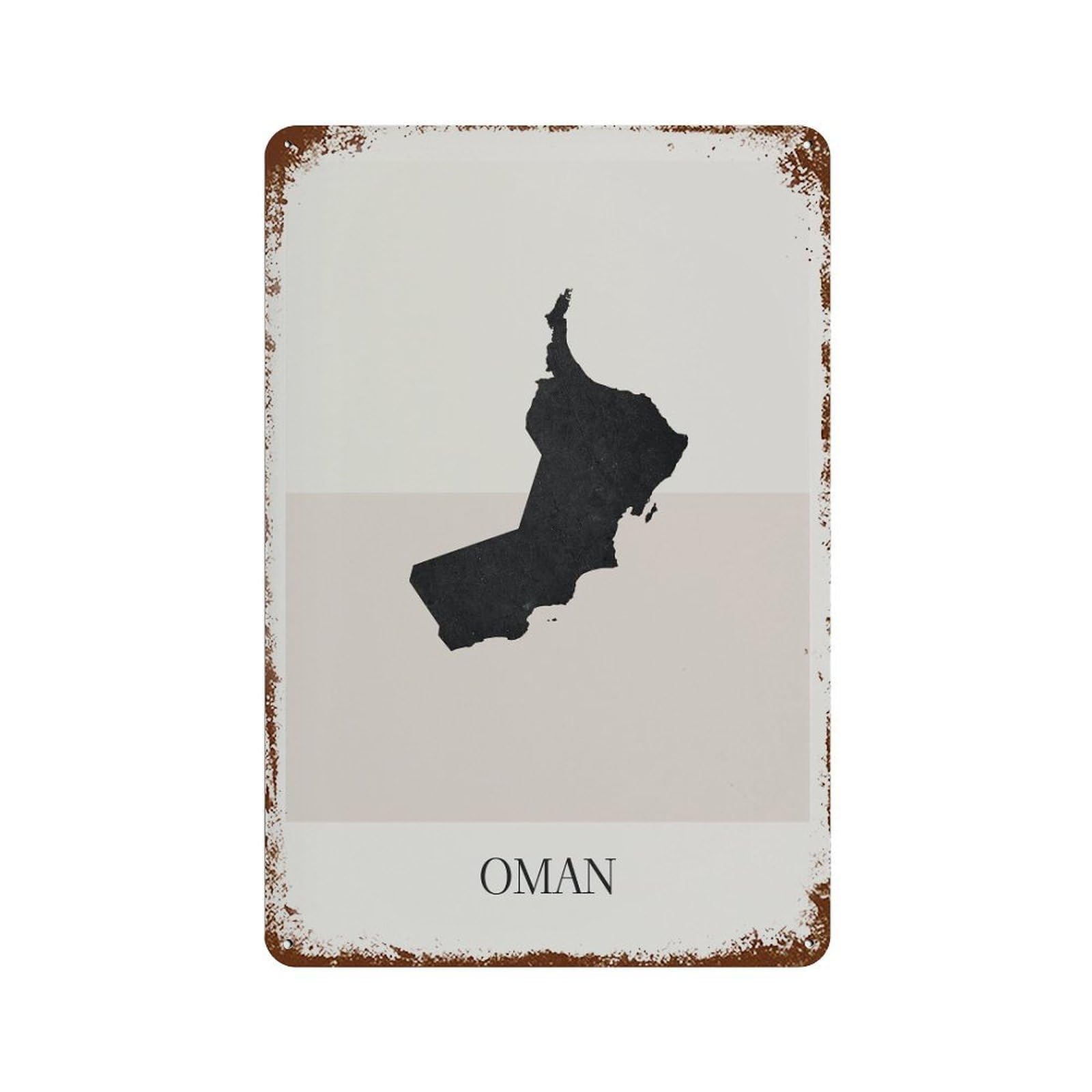 xiaoxiaoshen Oman Map Minimalist Boho Decor For Home Or Gift Wall Decor Art Metal Tin Poster Modern Home Decor Art Home Bar Shop Decorations Vintage Sign 30x20cm