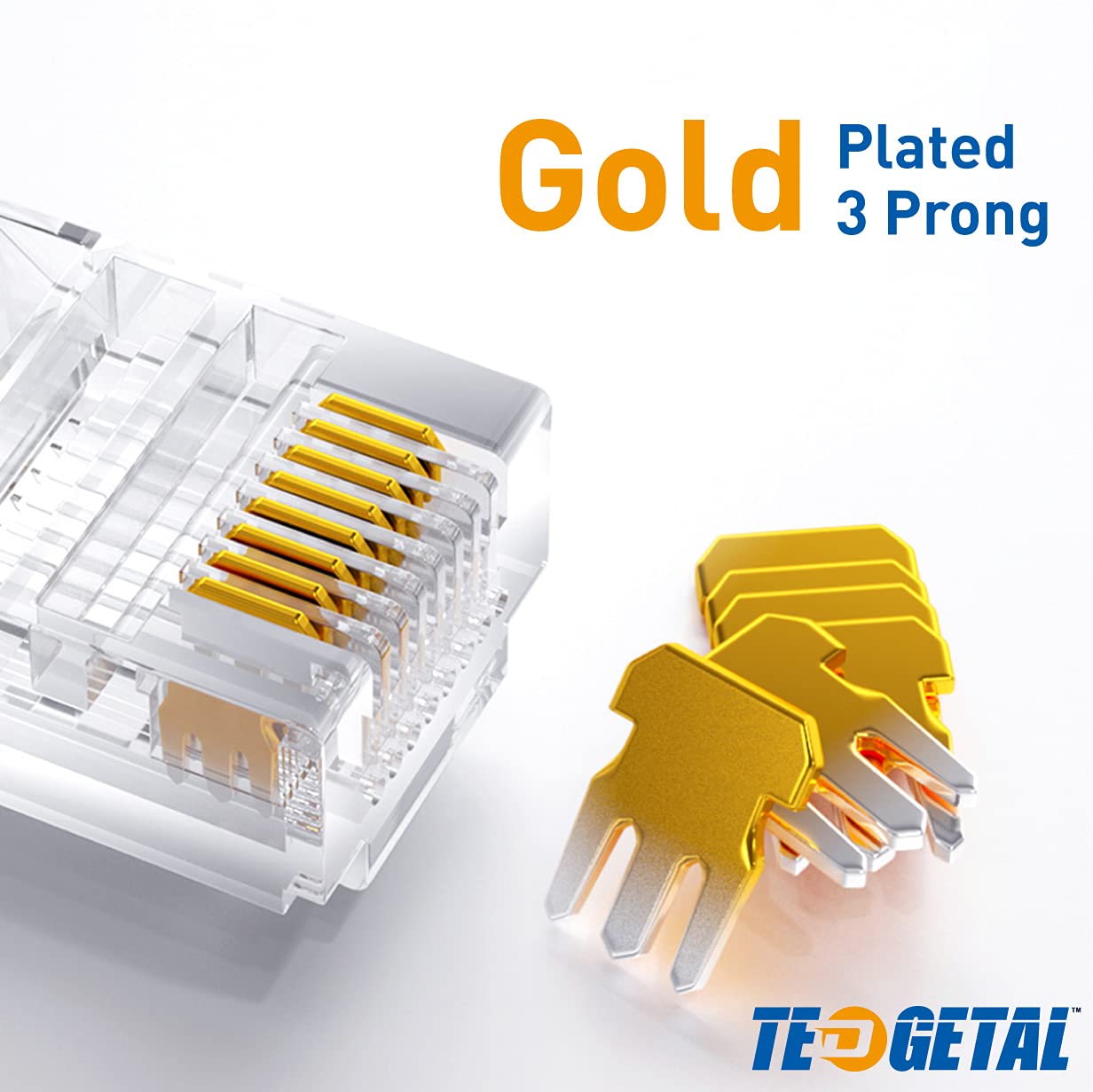 Cat6 / Cat5e RJ45 Pass Through Connector Bundle with Crimping Tool