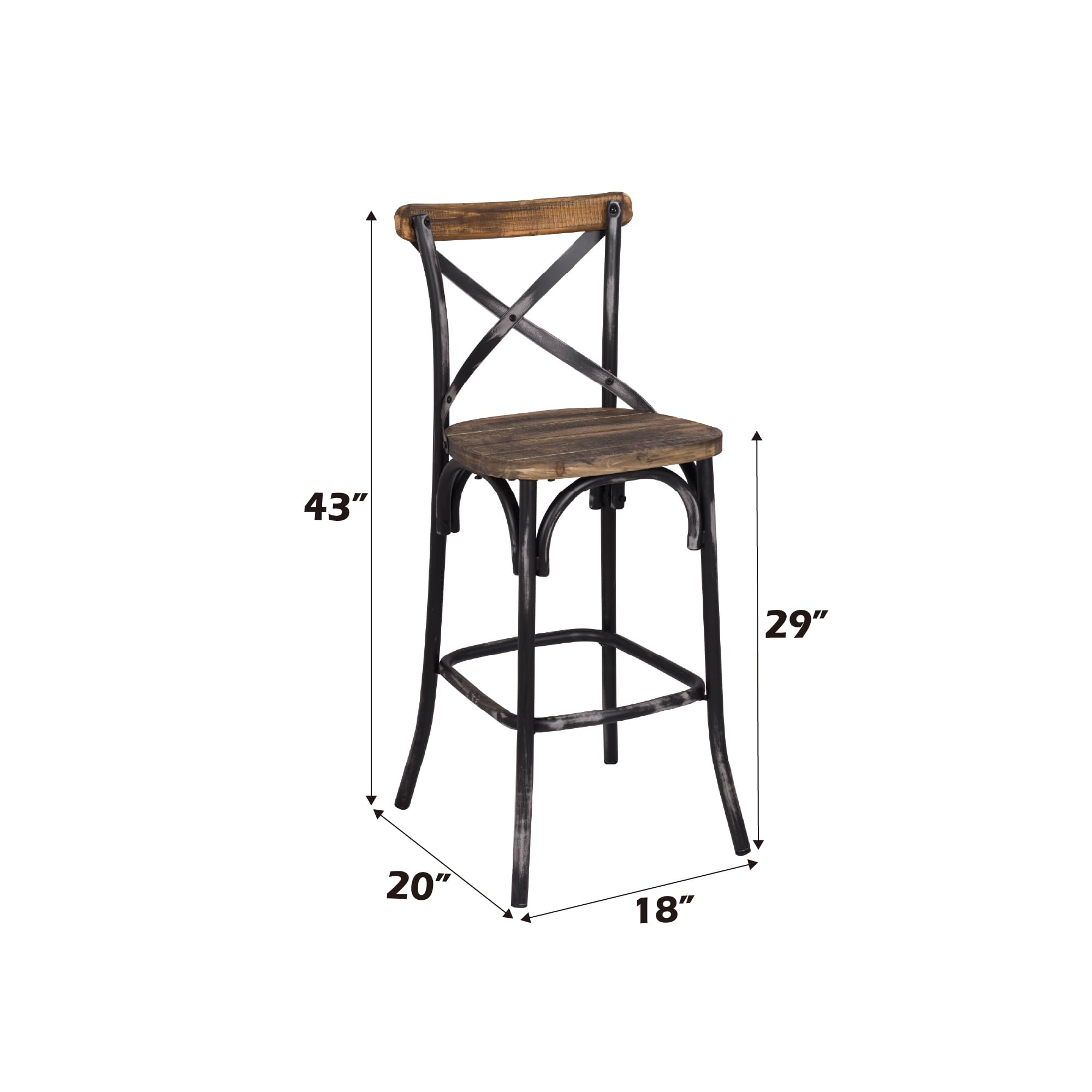 Amazon.com: Acme Bar Stool in Walnut and Antique Black : Home