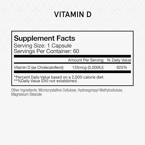 Miniatura 2 de Momentous Suplemento de vitamina D3 – Cápsulas de 5,000 UI para apoyo básico de la salud – Certificado NSF para el deporte – Sin gluten – 60