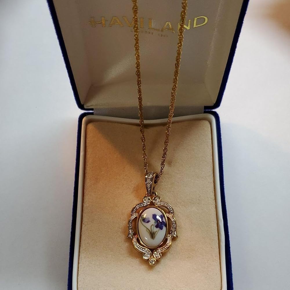 【未使用】アビランド　HAVILAND　ネックレス リモージュ焼　ペンダント Amazon | アビランド HAVILAND ネックレス リモージュ焼