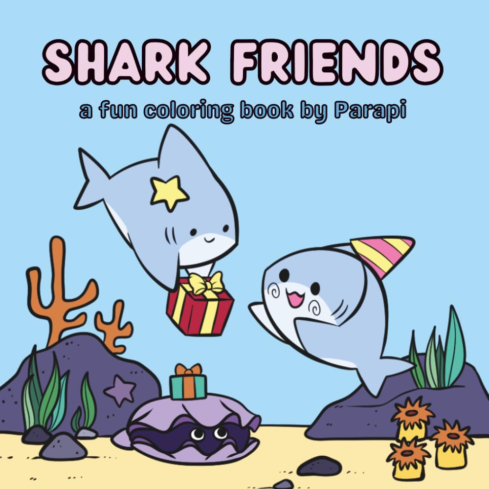 Shark Friends: Easy and Relaxing Coloring Book for All Ages | Different Shark Species and Fun Facts