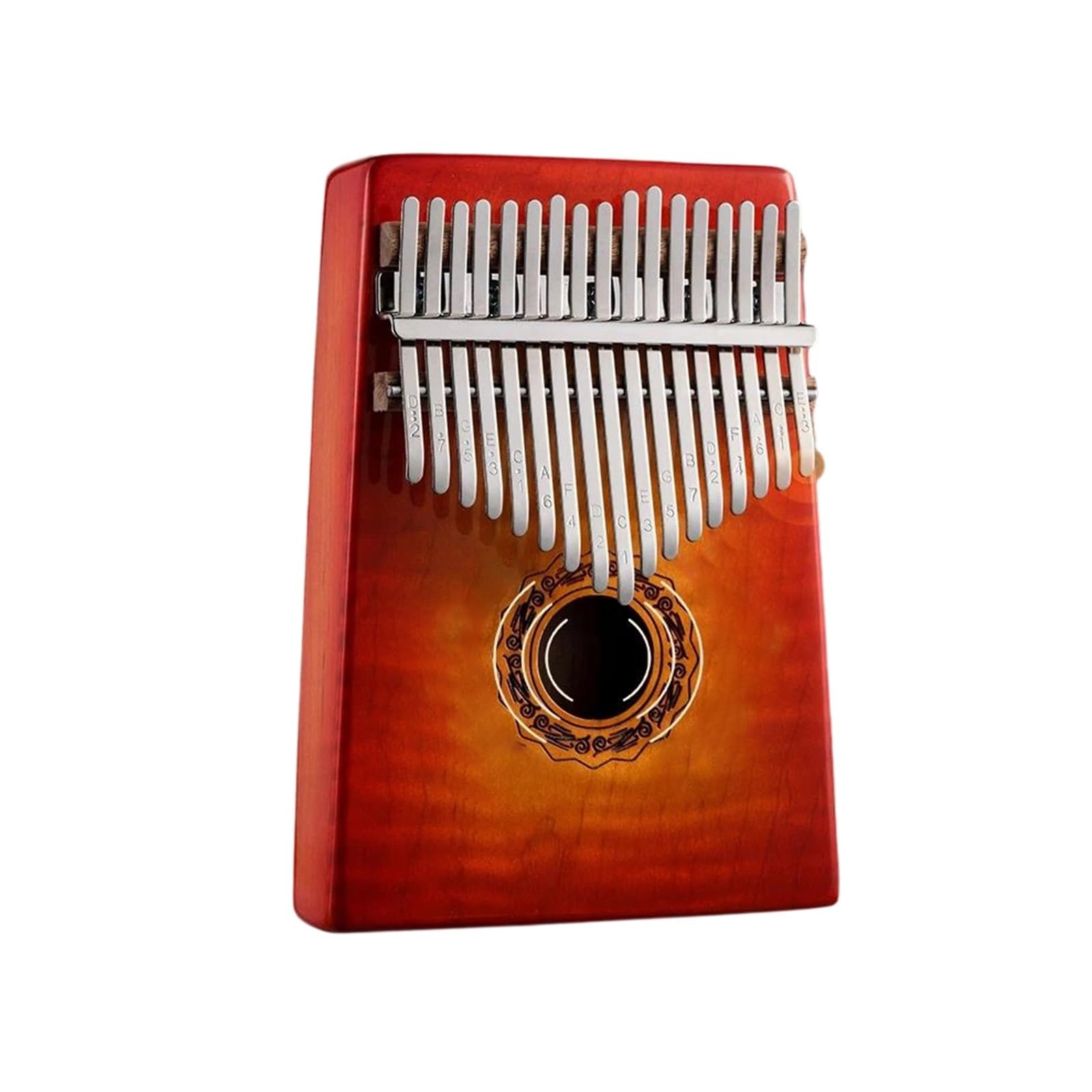 Kalimba portátil Kalimba De Arce Degradado Brillante | Esta kalimba es fácil de llevar.(Red)