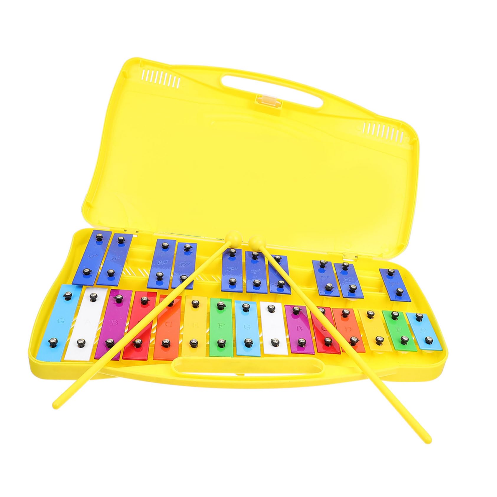 Metalófono Infantil de 25 Notas con Placa de Hierro Azul | 1 Juego, Superficie Lisa y Segura para Piel del Ñiño, Instrumento Orff para Aprendizaje Musical
