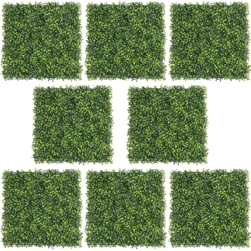Paneles de pared de césped artificial decorativo de 10x10 pulgadas en pack de 8 piezas 2