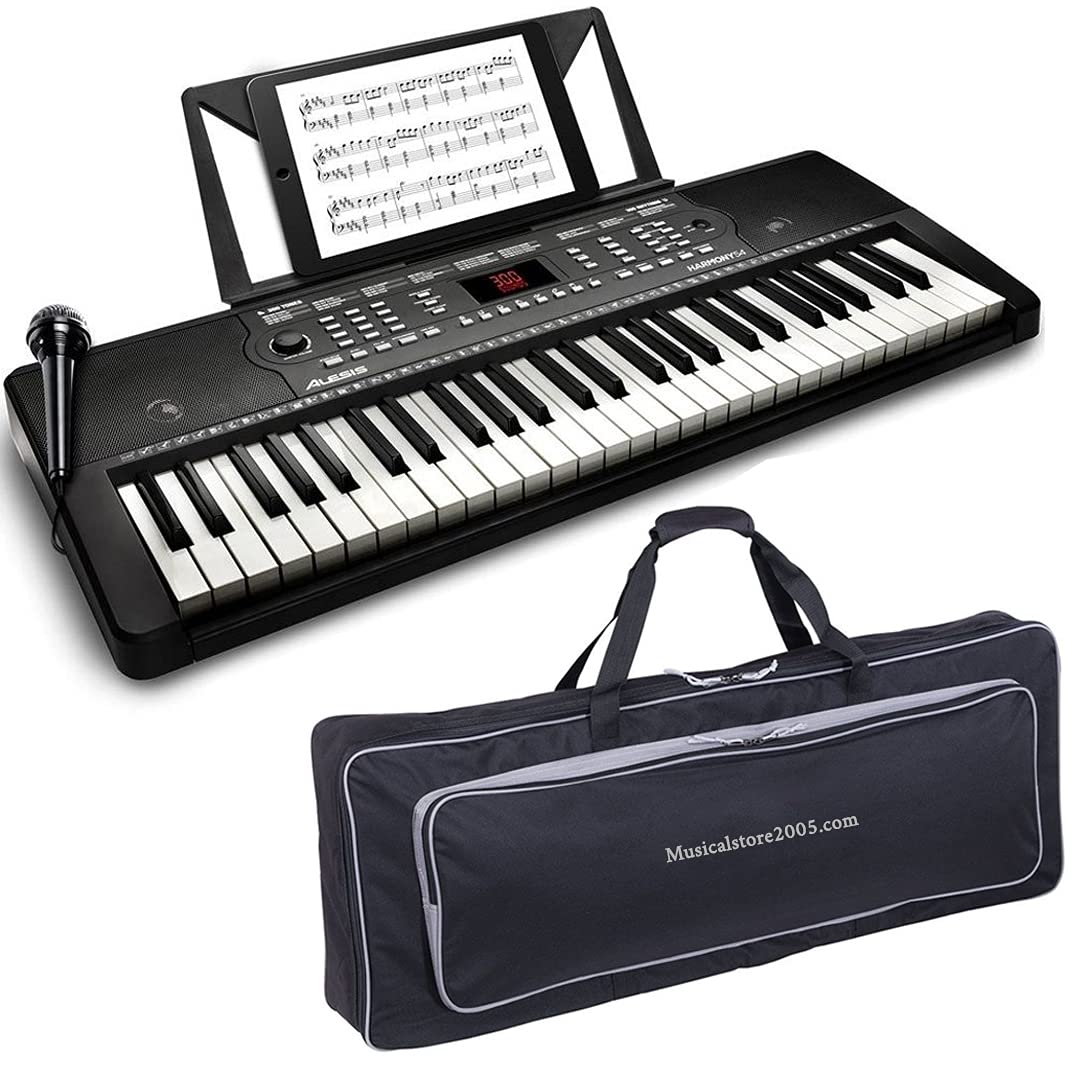 MusicalStore2005 Kit Tastiera 54 Tasti per Alesis Harmony 54 MKII, Inclusi Borsa Imbottita, Leggio e Microfono - Ideale per Bambini e Studenti