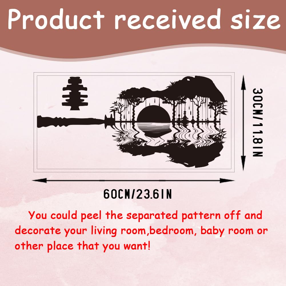 ANATTASOUL Kitchen Wall Stickers Guitar Peel and Stick Wall Decals,Wall Murals Removable Wall Art Decor for Living Room Bedroom - Image 2