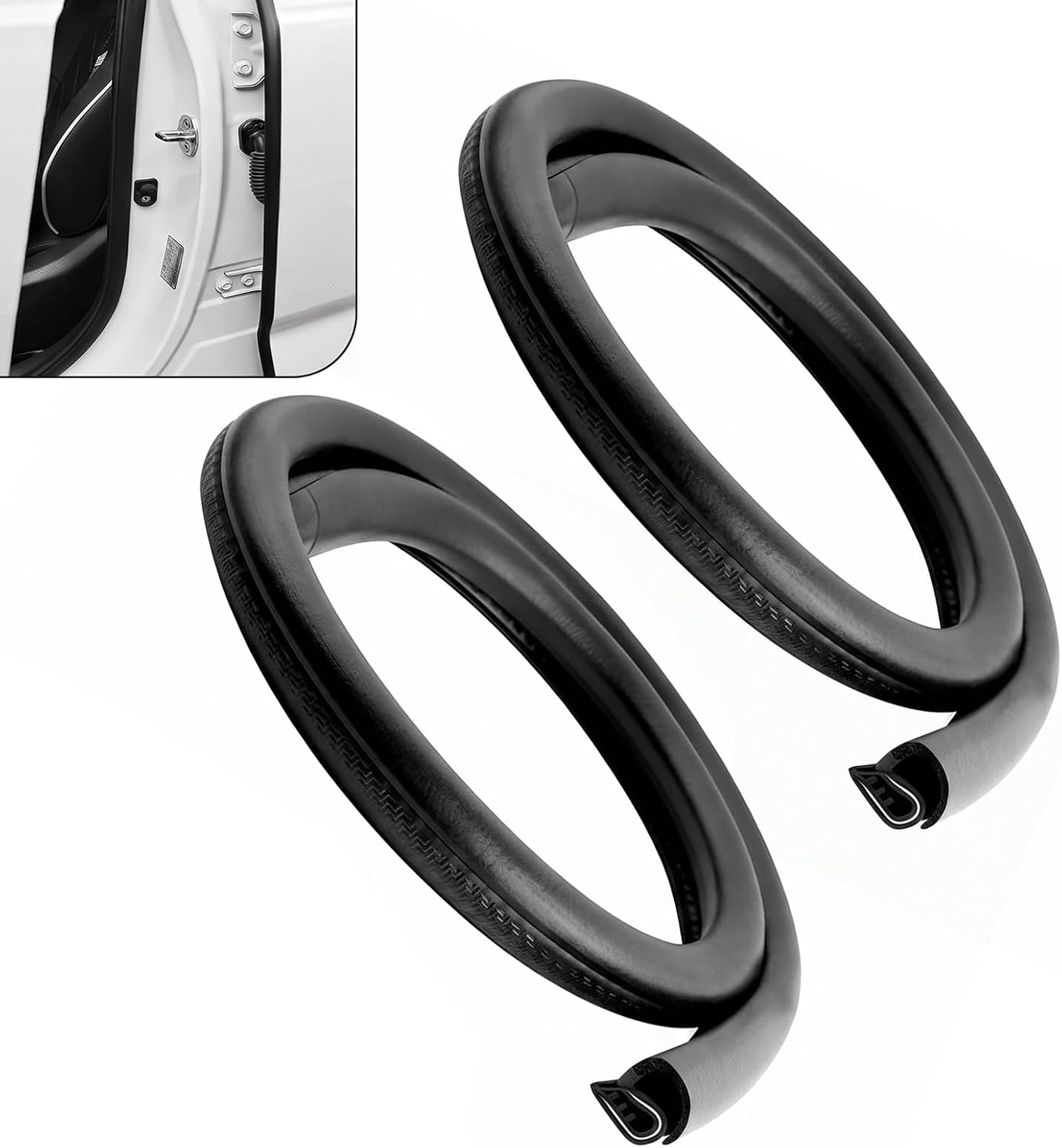 2 PCS B‑Pillar Car Door Sealing Strips, 31.5" Thickened Rubber Weatherstripping, Windproof Noise‑Reduction Dust‑Proof Seal Trim, Automotive Door Edge Insulation Accessories for Most Cars SUVs