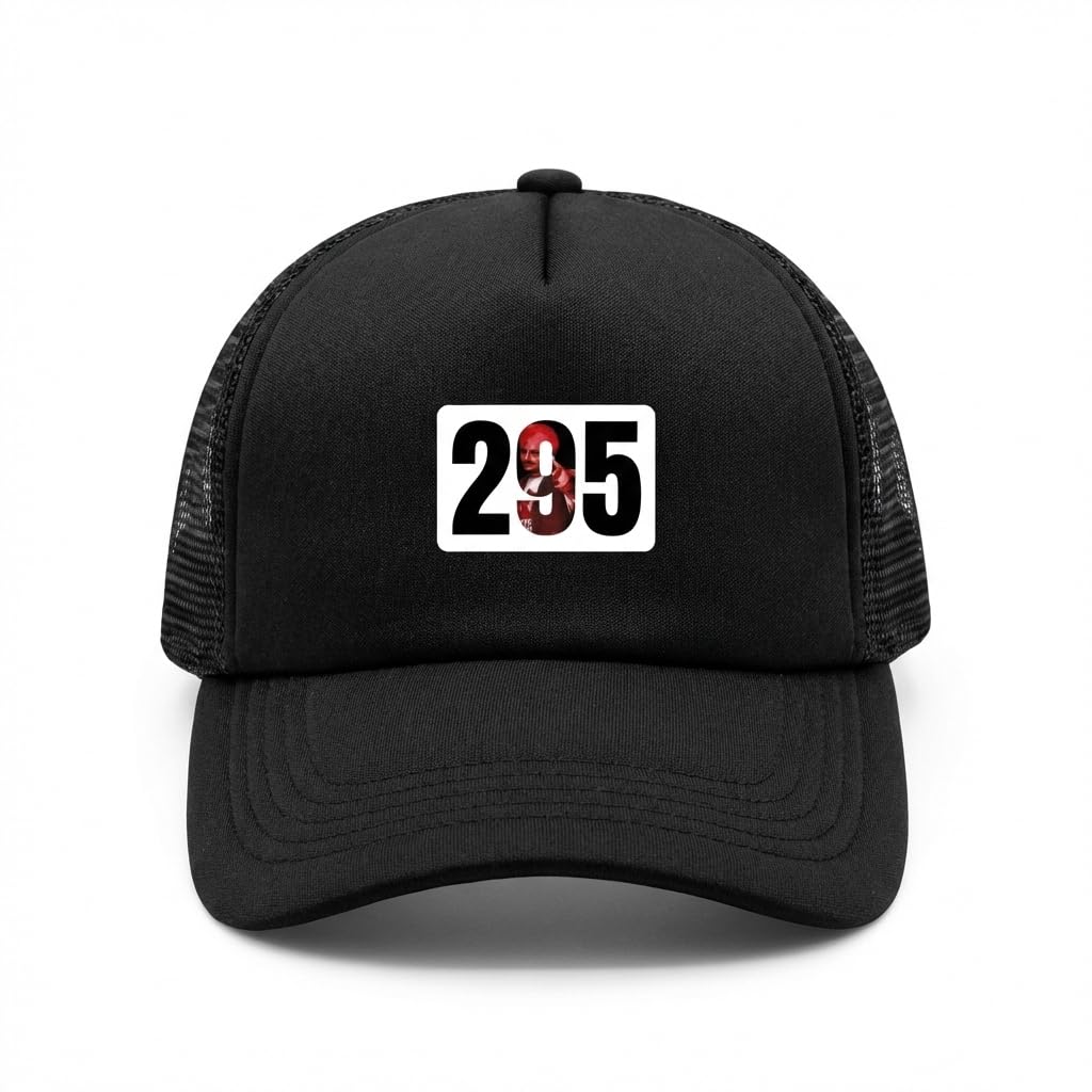 faas Men's Baseball Cap with Adjustable | Unisex Cap Stylish Black Trucker Cap with Graphic Print | Mesh Back Breathable Snapback -1pcs-image-32