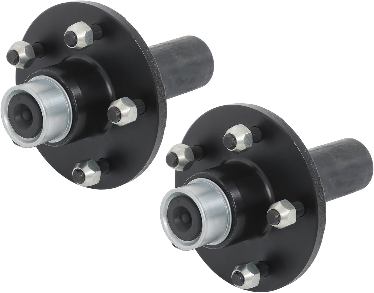 GXYWADY 2 Sets 5x4.75 Replacement Idler Hub Spindle Kit #84 Stub End Trailer Axle 3500lbs, Pre-Assembled Trailer Hub Kit with Bearings