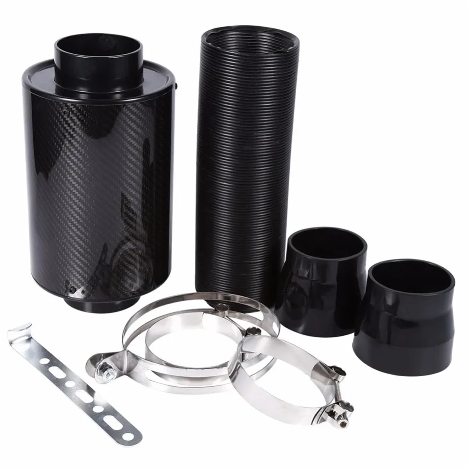 1 Set Universale Da 3 Pollici In Fibra Di Carbonio Filtro Aria Fredda Alimentazione Chiusa Aspirazione Kit Tubo Flessibile Induzione Tubo Aspirazione Aria