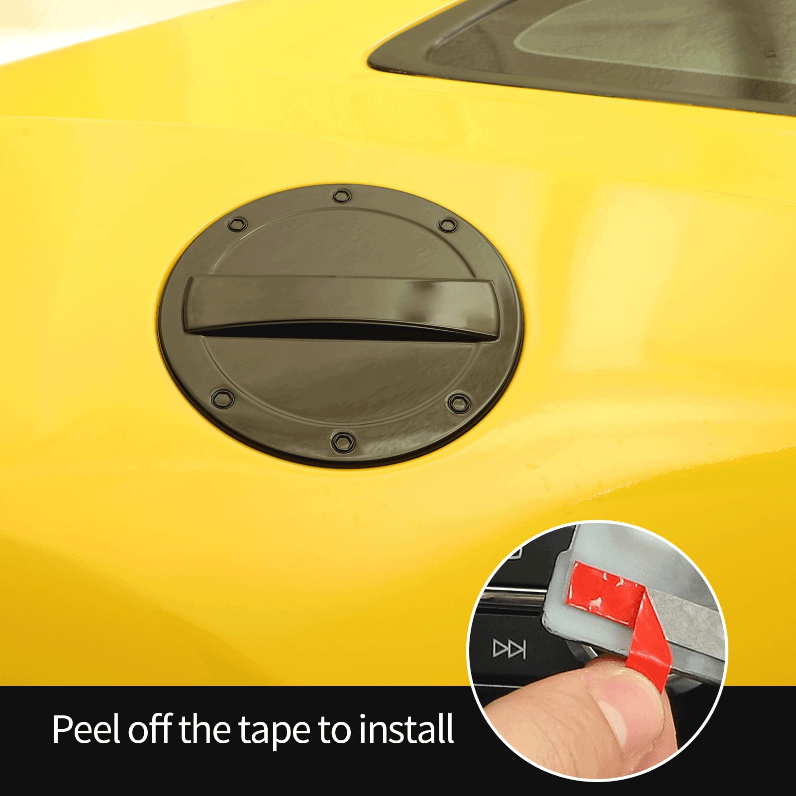 Hoolcar Tapa de gasolina para puerta de llenado de combustible para Chevrolet Camaro 2017-2022, color negro
