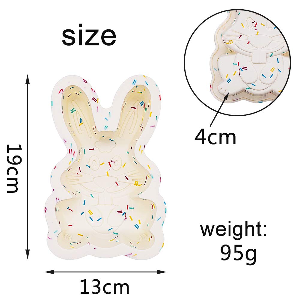 Stampo in silicone 3D con coniglietto pasquale, in silicone, grande 6 cavità, coniglietto pasquale, stampo fai da te, per dolci francesi, fondenti, per torte di mousse, sapone, gelatina, candela