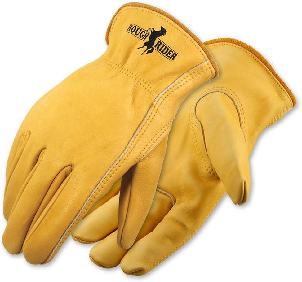 Galeton2500-XL Rough Rider Premium Leather Driver Gloves with Elastic Back Gold 12 Pack 2500, x-Large