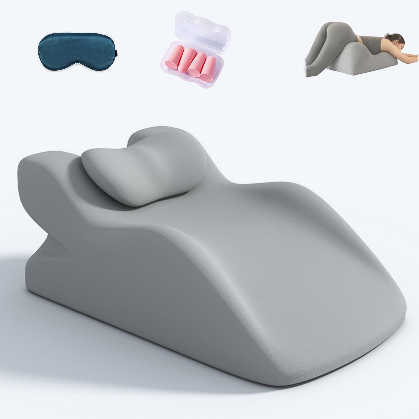 Genérico Almohada Sexual para Parejas, Sexo Extremo, Almohada ErgonóMica En Forma De CuñA, Almohada Sexual Multifuncional para InteraccióN En Pareja (Gris)