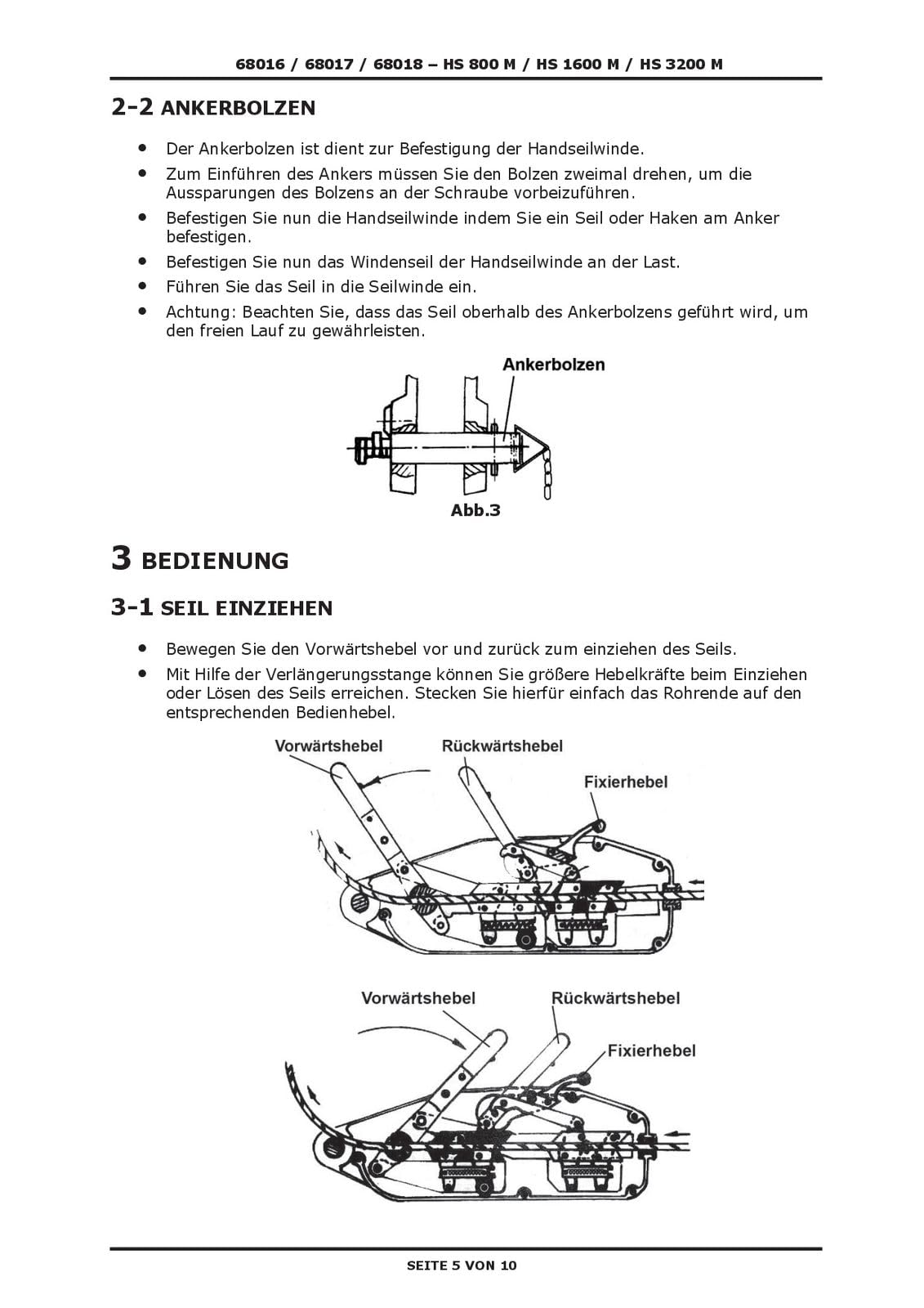 DEMA Handseilwinde 800 kg – Robuster Handseilzug | Handhebelzug | Seilwinde für Werkstatt & Anhänger