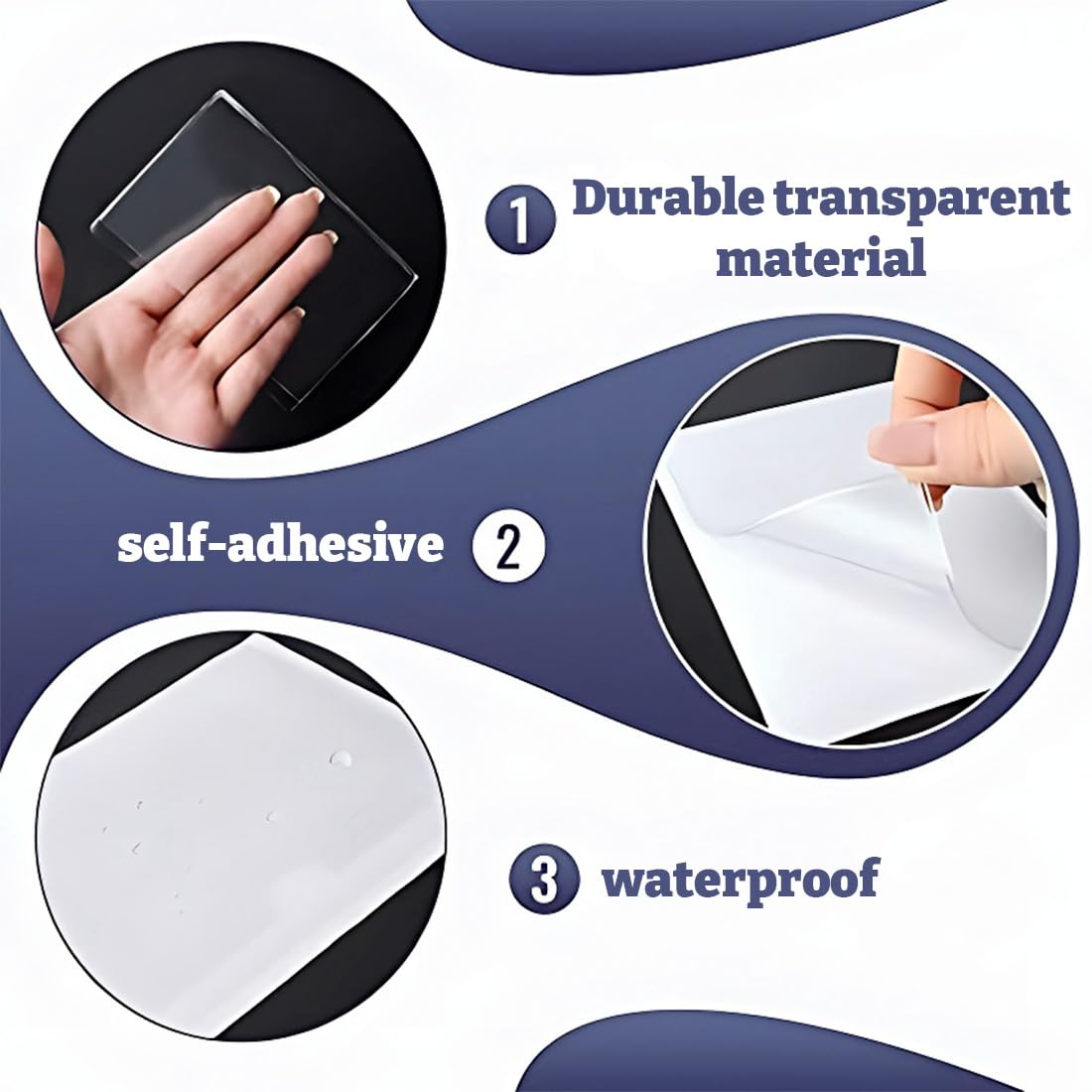 6pcs Bolsillo Auto Adhesivo de Tarjeta, Bolsa adhesiva para parabrisas de coche, 10 x 8 cm, transparente para licencia de coche, clip de tarjeta de estacionamiento, para parabrisas de coche