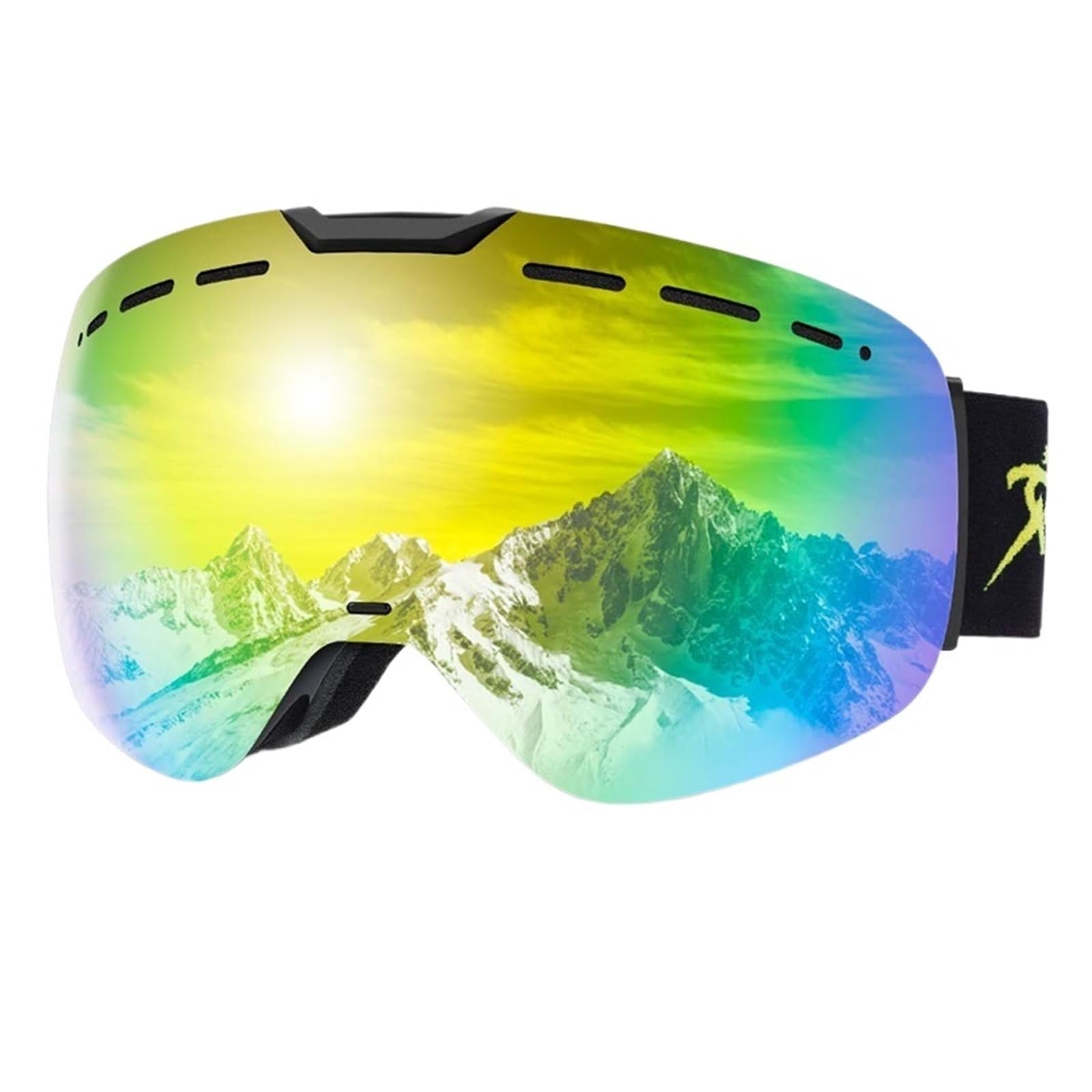 Occhiali da sci Occhiali da sci e snowboard Occhiali da sci da donna e da uomo Occhiali da sci UV400 - antiappannamento Occhiali da neve per adulti Doppio specchio sferico Occhiali magnetici per
