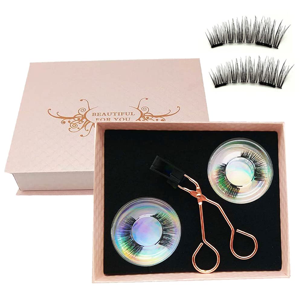 Magnetic Eyelashes Applicator Tool Kit,Dual Magnetic Eyelashes Without Eyeliner no Glue Needed