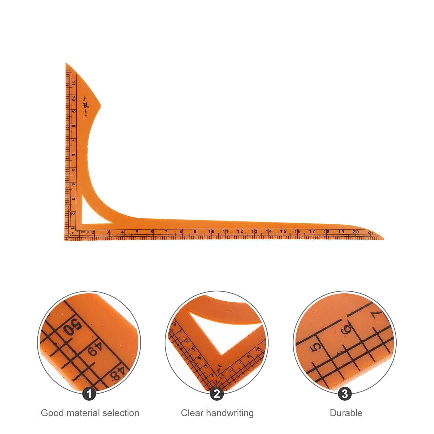 L Shaped Curve Ruler, Plastic Ruler Quilting for Craft DIY Clothing, Patchwork Gauge Sewing Supplies, T Shirt Level Curve